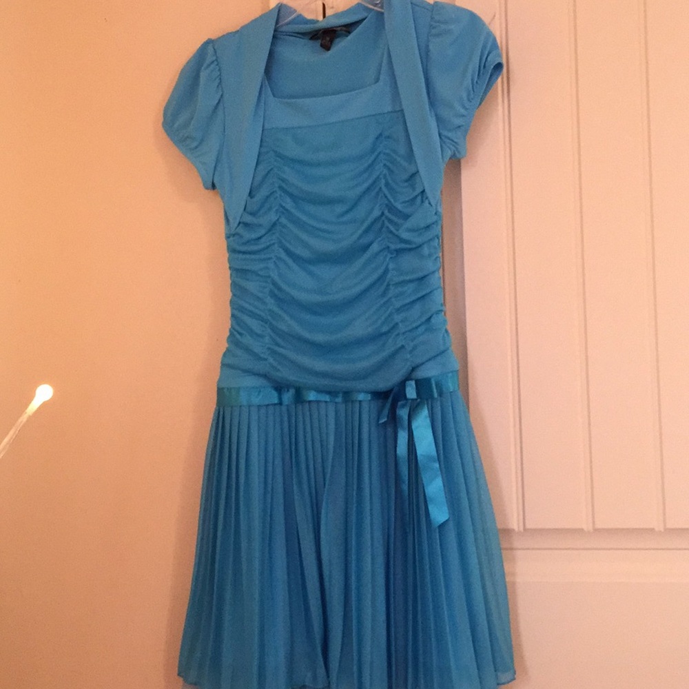 Blue little girls church dress